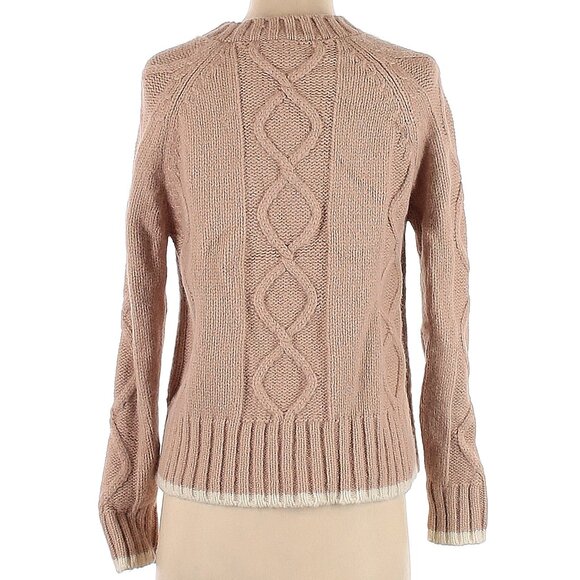 Faherty Cable Knit Baby Alpaca Wool Crew-Neck Sweater - Size Small - Picture 2 of 4